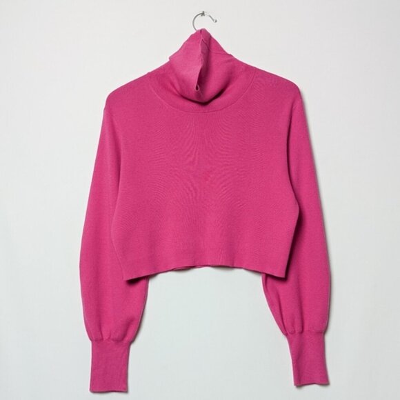 NEW WILFRED Rebecca Sweater Wool Vital Pink Turtleneck Crop Top Small S Aritzia - Picture 6 of 10